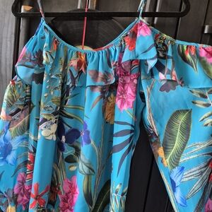 Parker Vibrant Blue Floral Dress